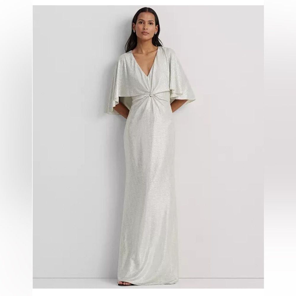 Elegant Silver Evening Gown
